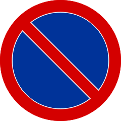 Znak B-35 zakaz postoju