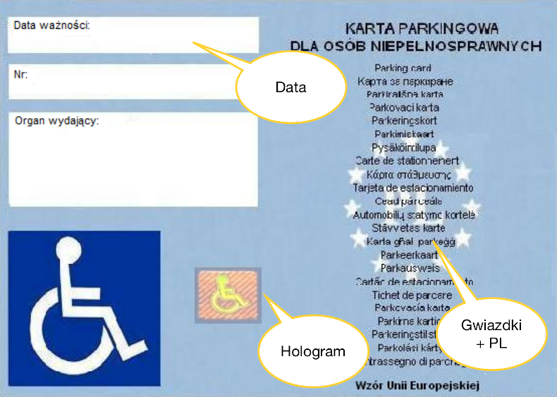 Wzór karty dla niepełnosprawnych